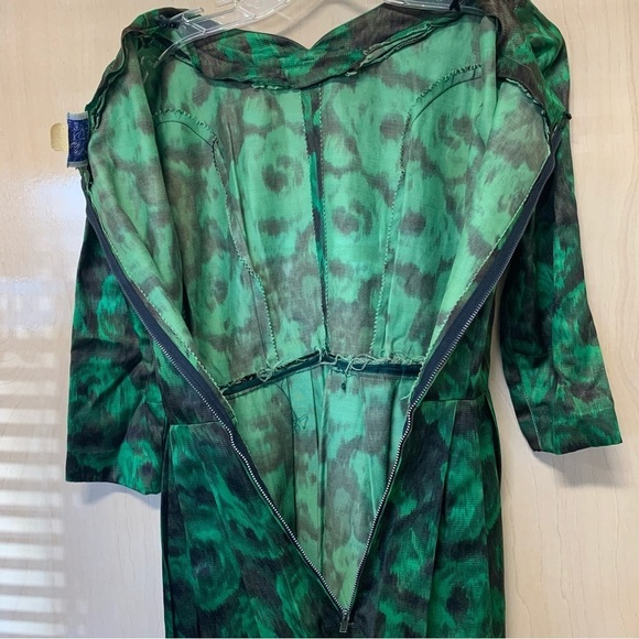 Nelly Don - vintage - Dress Women size 12 Black Green - Picture 9 of 10